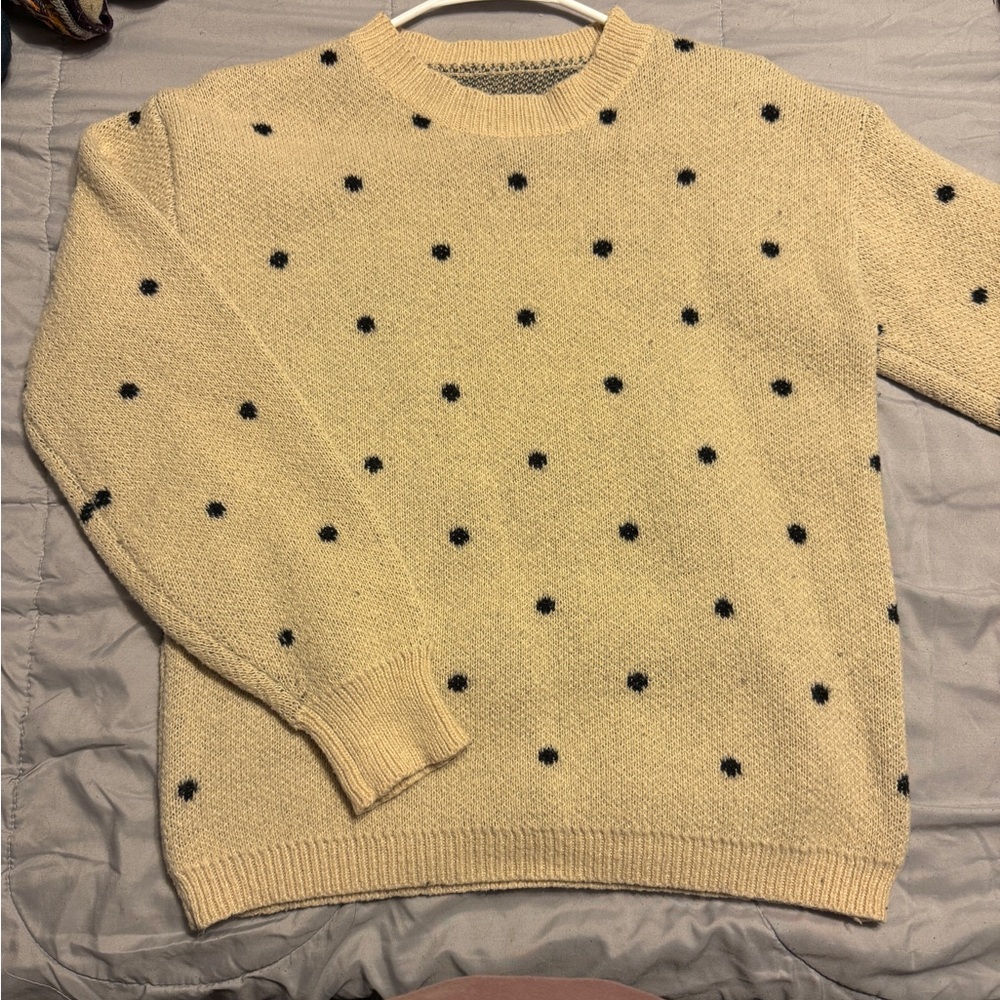 Cream Polka Dot Sweater
